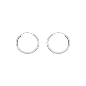 Créoles en argent rhodié fil carré 17mm