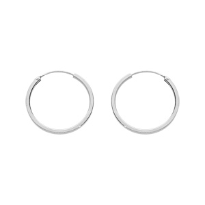 Créoles en argent rhodié fil carré 22mm