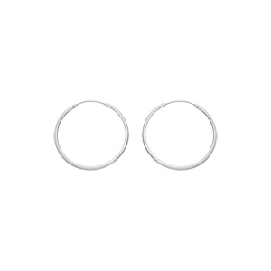 Créoles en argent rhodié fil carré 32mm