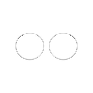 Créoles en argent rhodié fil carré 37mm
