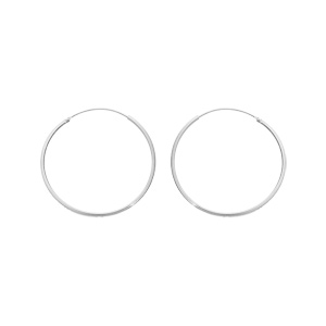 Créoles en argent rhodié fil carré 42mm