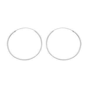 Créoles en argent rhodié fil carré 47mm