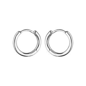 Créoles en argent rhodié lisses articulées