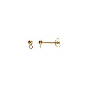 Boucles d’oreille tige boule de 3mm en argent doré pour charm’s à personaliser