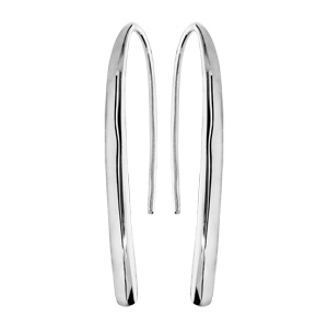 Boucles d’oreille passantes en argent rhodié massif courbe lisse