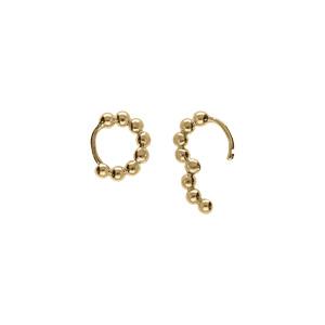 Boucles d’oreille créoles de 10mm de diamètre en argent doré avec boules