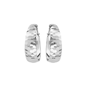Créoles en argent rhodié martelée petit modèle 20mm