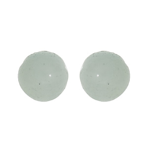 Boucles d'oreille en argent passivé boule en pierre Amazonite véritable et fermoir poussette