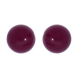 Boucles d'oreille en argent passivé boule en pierre Agate violette et fermoir poussette