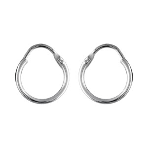 Créoles en Argent rhodié fil lisse diamètre 15 mm