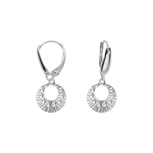 Boucles d’oreille dormeuse argent rhodié cercle martelé