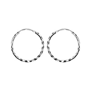 Créoles en Argent rhodié fantaisies strié noir diamètre 22mm