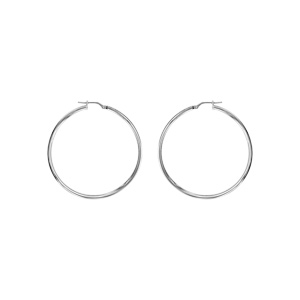 Créoles en argent ondulées en 1mm et diamètre 31mm