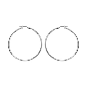 Créoles en argent ondulées en 1mm et diamètre 35mm