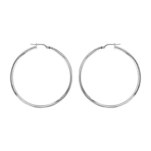 Créoles en argent ondulées en 2mm et diamètre 45mm