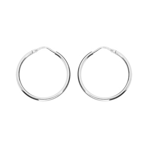 Créoles en Argent fil lisse diamètre 25mm