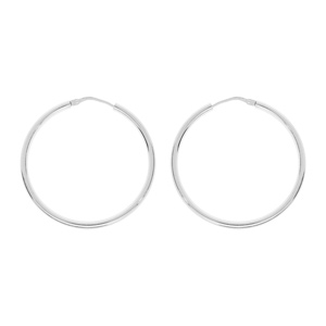 Créoles en Argent fil lisse diamètre 34mm