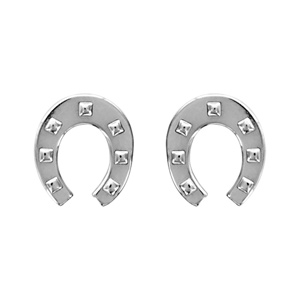 Boucles d’oreilles en argent fer à cheval simple et fermoir poussette