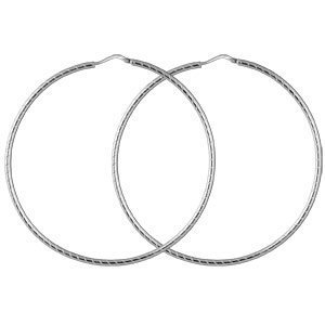 Créoles en argent strié diamètre 60mm