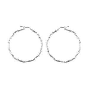 Créoles en argent torsadées large diamètre 44mm