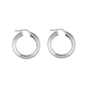 Créoles en argent demi-jonc bombé lisse en 6mm et diamètre 25mm