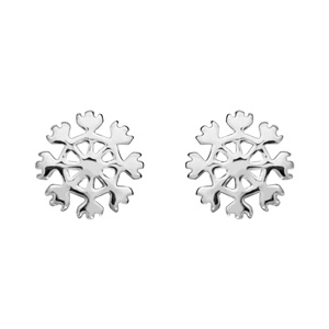 Boucles d’oreilles en argent flocons de neige et fermoir poussette