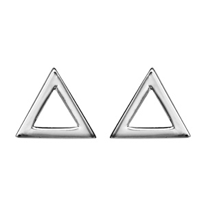 Boucles d’oreilles en argent rhodié triangle évidé et fermoir poussette