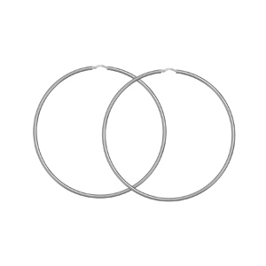 Créoles en Argent fil lisse diamètre 82mm