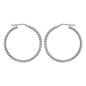 Créoles en Argent rhodié fantaisies boules diamètre 35mm