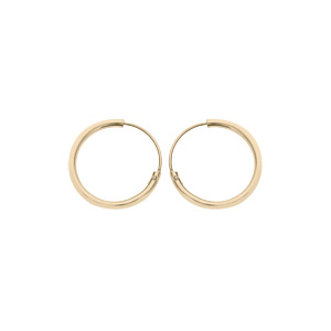 Créoles en argent et dorure jaune tube diamètre 14mm