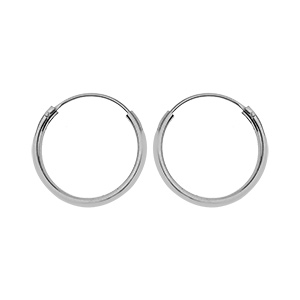 Créoles en argent platiné tube diamètre 16mm