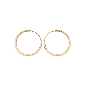 Créoles en argent et dorure jaune tube diamètre 16mm