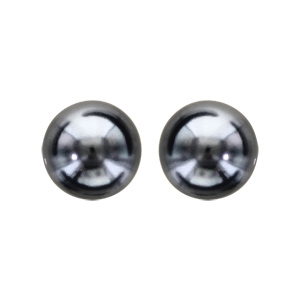 Boucles d'oreilles en argent avec perle de synthèse noire 10mm et fermoir poussette