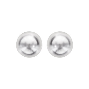 Boucles d’oreilles en argent avec perle de synthèse blanche 10mm et fermoir poussette