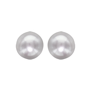 Boucles d’oreilles en Argent rhodié perle de culture d’eau douce 10mm et fermoir poussette