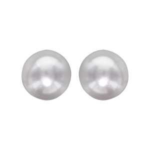 Boucles d’oreilles en Argent rhodié perle de culture d’eau douce 12mm et fermoir poussette