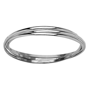 Bracelet jonc en argent trois anneaux - largeur 4mm et diamètre 66mm