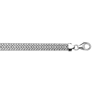 Bracelet en argent massif rhodié maille queue de renard 19,5cm