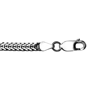 Bracelet en argent massif patinée en maille longueur 20,5cm