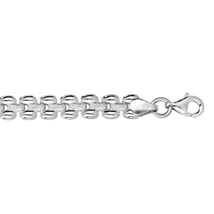 Bracelet en argent rhodié maille fantaisie large 18cm