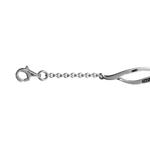 Bracelet en argent rhodié alternance de chaînes et d’1 torsade lâche ornée d’oxydes noirs – longueur 16cm + 3cm