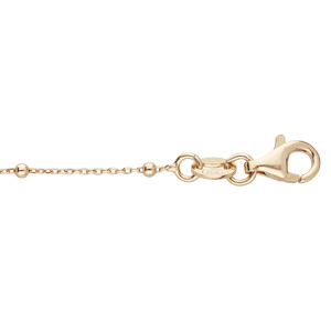 Bracelet en argent et dorure jaune chaîne avec fines boules 15+3cm