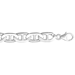 Chaîne en argent rhodié maille marine largeur 7mm et longueur 55cm