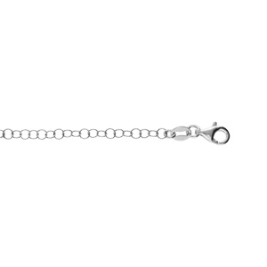 Bracelet en argent rhodié chaîne maille Jaseron longueur 18cm réglable