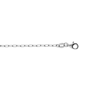 Bracelet en argent rhodié chaîne maille rectangulaire longeur 16+3cm