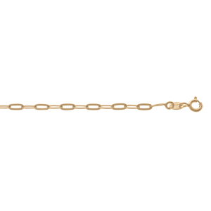 Bracelet en argent et dorure jaune maille rectangulaire largeur 2,6mm longueur 15+3cm