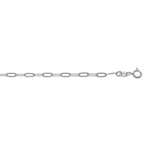 Bracelet en argent rhodié maille rectangulaire largeur 2,6mm longueur 15+3cm