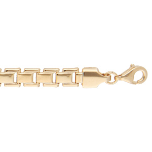 Bracelet en argent et dorure jaune maille plate 18cm