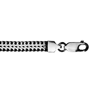 Bracelet en argent patiné maille queue de renard 19cm