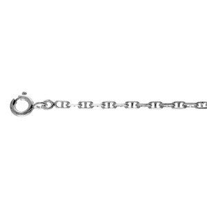 Bracelet en argent chaîne petites maille marine tournées en alternance – longueur 18cm